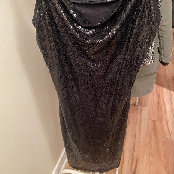 Black Sequin dress from Simons Vera Moda XL adjustable straps - Picture 1 of 11